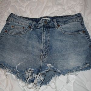 high waisted jean shorts